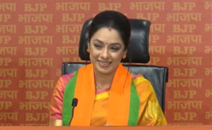 On her spl day she use to wears same imprinted lotus flower saree which is the Sign of BjP RUPALI GANGULY GRACES BJP