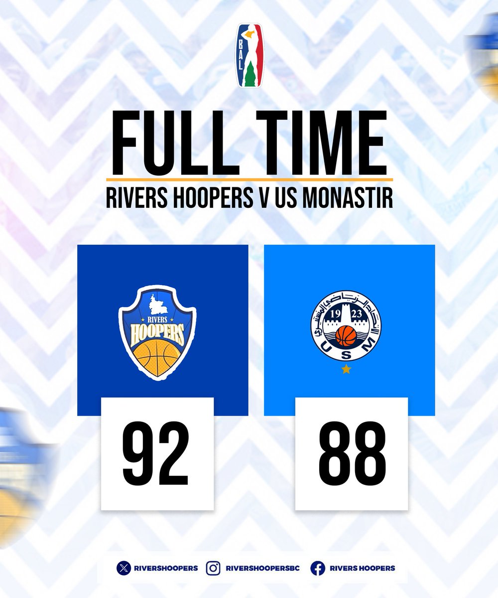 @RiversHoopers just made history! They're into the semi-final y'all!!

Congratulations @IOzaka, @Queenjohn4, @OOdaudu and the entire team 👏🏾 👏🏾 👏🏾

#TheBal
#BAL4
#TheKingsMen