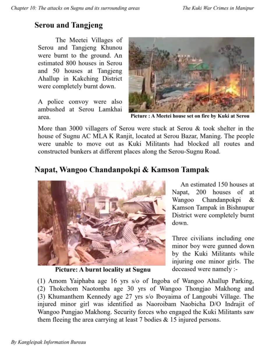 'The seiged of Sugnu - 1 year Ago'

From 28th May to 6th June 2023, #KukiMilitants seiged #Sugnu #Serou #Napat & #Tangjeng for nearly 10 days, killing more than 20 peoples &  burnt 4000 homes.

@UNHumanRights @hrw @indSupremeCourt @Polytikles @IsraeliPM @SecBlinken @NBirenSingh