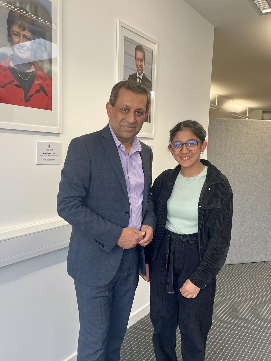 Always fantastic to see young people interested in politics getting stuck in to the work of a politician and getting some practice in! Great to welcome Zaina for some work experience @scotparl this week to shadow an MSP & MSP's office's work.
