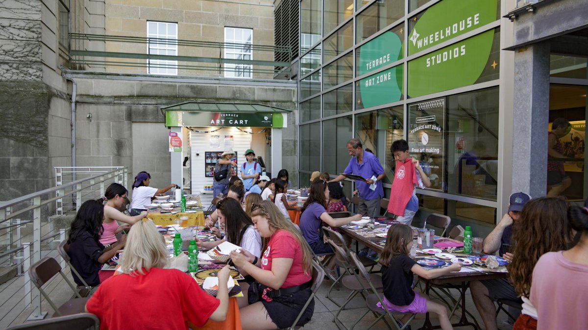 Outdoor arts are almost here! 🎨

All summer long, Wheelhouse Studios provides free art projects on the Terrace through the Terrace Art Zone. Suitable for all ages and skill levels, the Art Zone is open May 29-Aug. 17, every Wed-Sat from 5-8 p.m.: bit.ly/3NDZEvo.