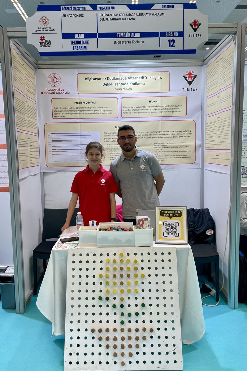 Öğrencimiz Su Naz Açıkgöz ve danışman öğretmeni Cumhur Özkan öğretmenimiz.
18. Tübitak 2204-B Ortaokul Araştırma Projeleri Final Sergisi için Ankara Ato Congreaium’da .
Öğrencimizi tebrik ediyor,final için başarılar diliyoruz ❤️