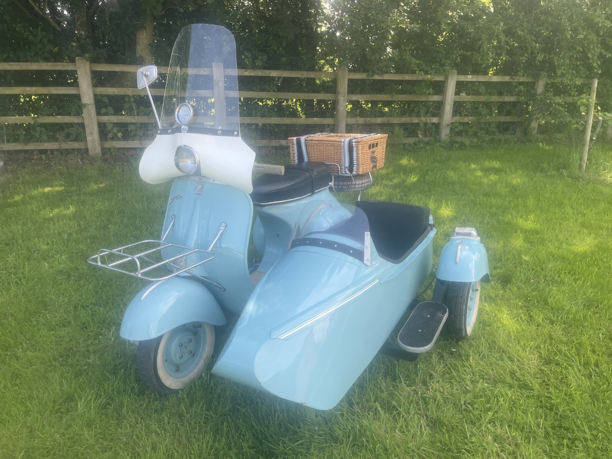 1961 Vespa Piaggio Douglas Scooter with sidecar.
Reserved at £1,500, a late entry for our 6th June classic bike auction.