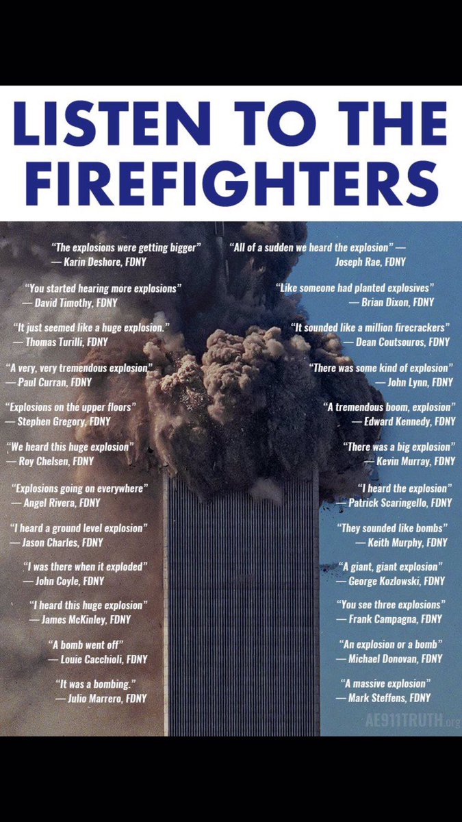 Why would fire fighters present at 9/11 say all this…..?

Never has there been such an abundance of evidence simply ignored by authorities for such a World Changing historical event.