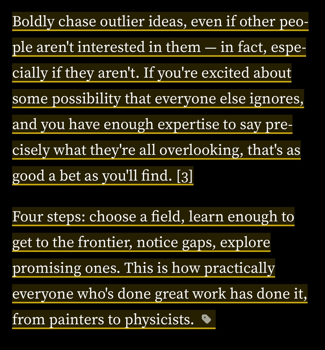 Paul Graham on how to do great work Look where others don’t look