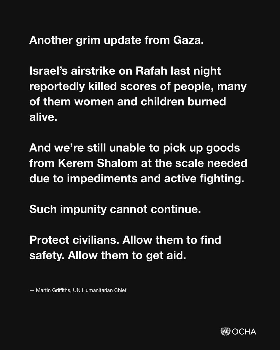 Another grim update from #Gaza. Such impunity cannot continue.