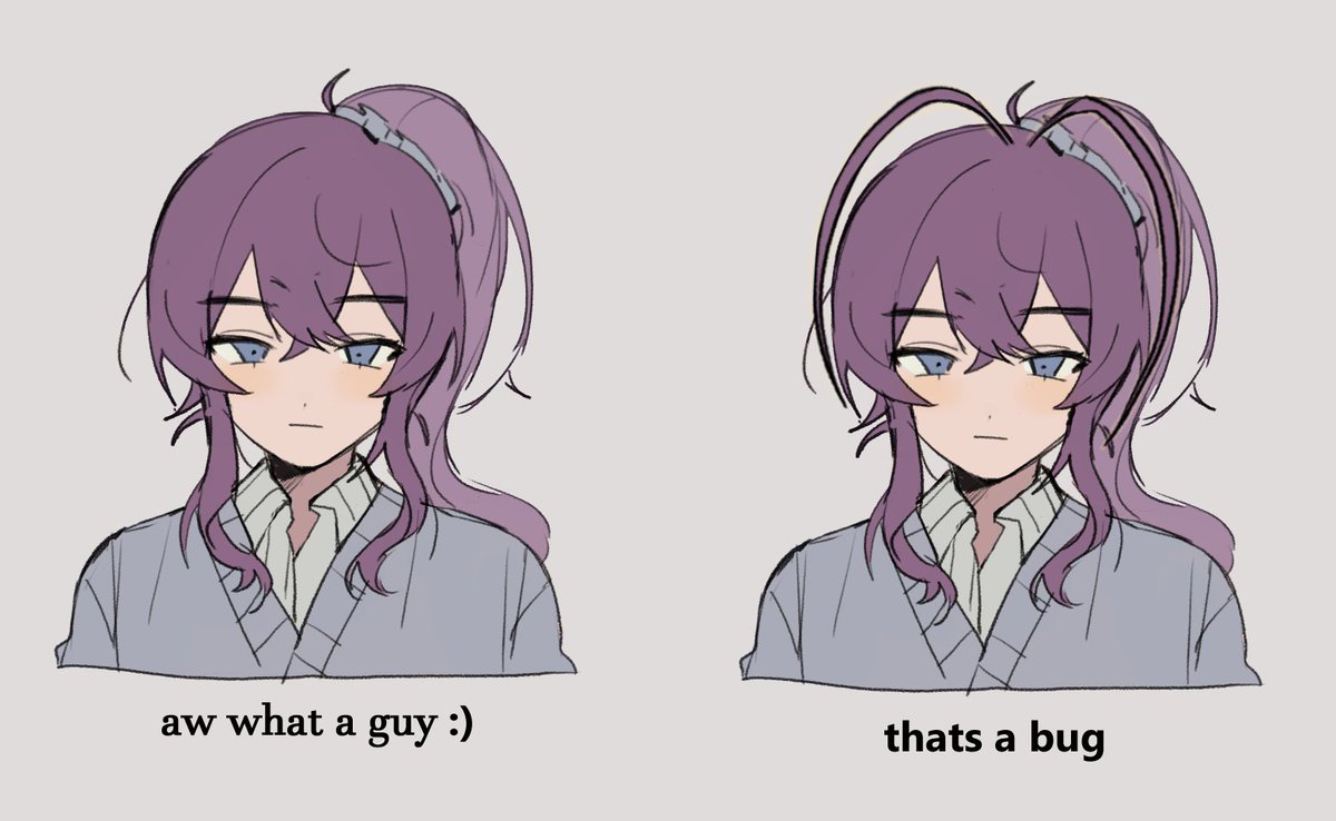 patchxwork's tweet image. big fan of giving characters unnecessarily big hair antennas