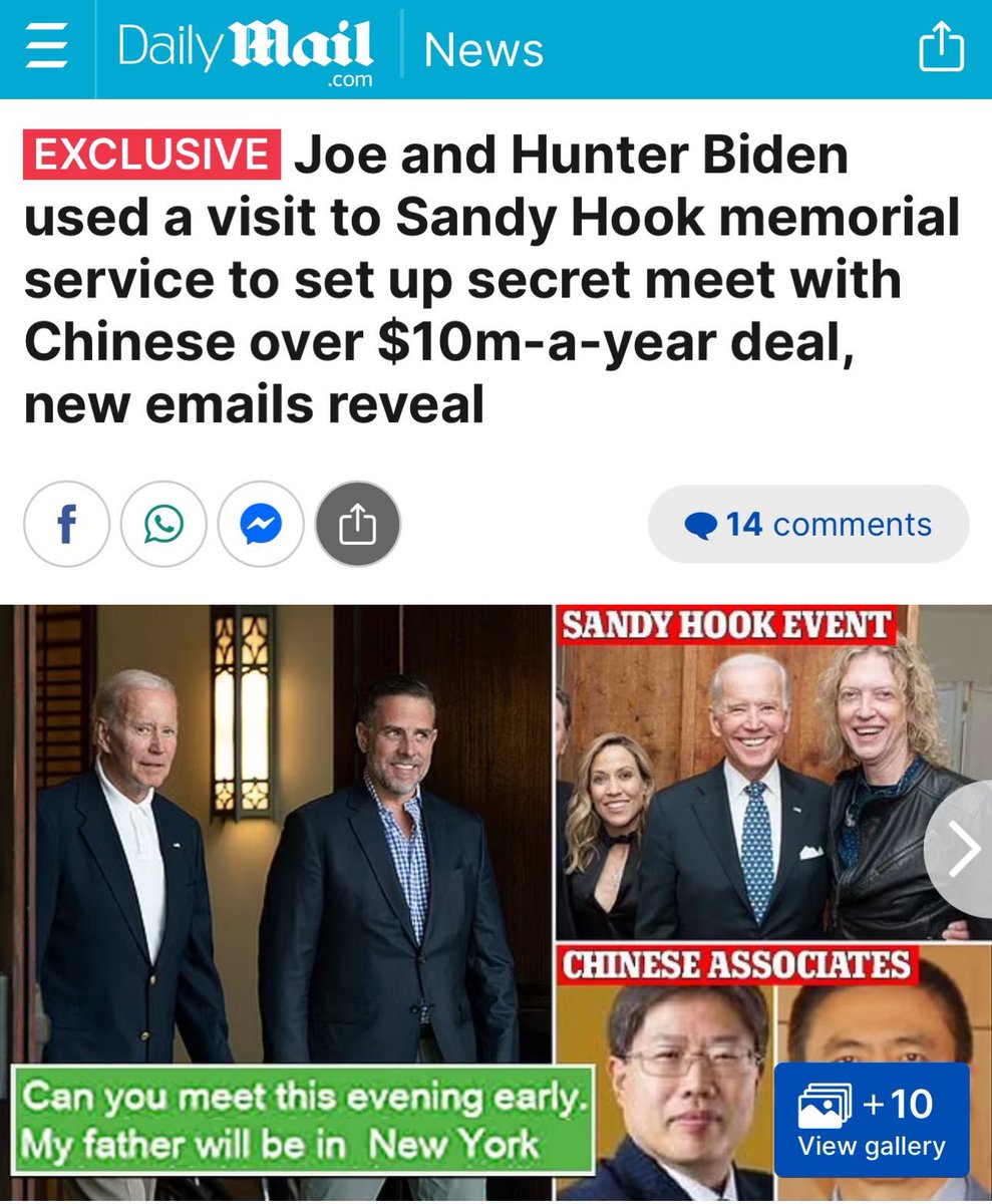 Joe and Hunter Biden leveraged a Sandy Hook memorial service to cash in with the Chinese Communist Party. 

The most evil, corrupt scumbags ever to hold high office.