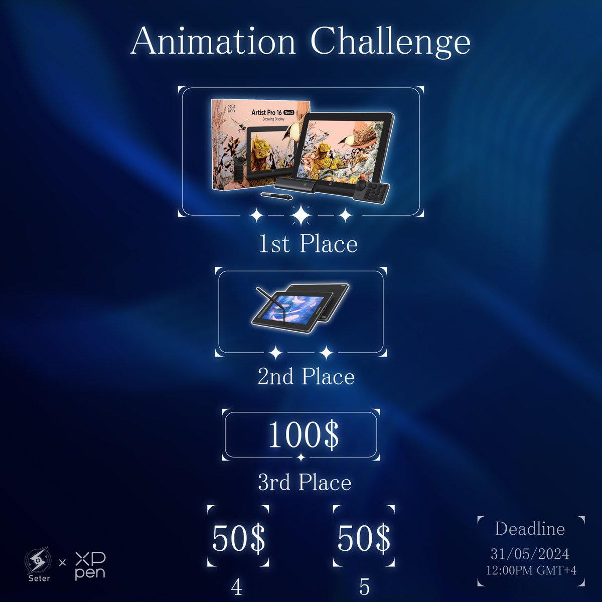 Update! @xppen_uk were kind enough to provide another tablet for the 2nd place of my challenge. (Artist 12 2nd Gen) 😍 4 Days left until submissions are closed!