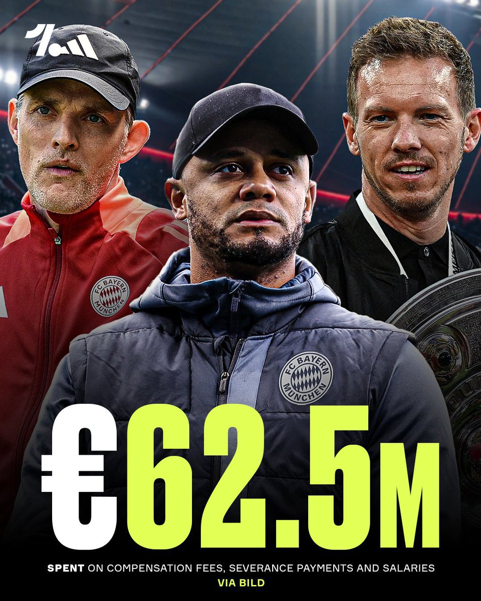 Since Hansi Flick left in 2021, Bayern Munich will have spent a staggering amount on new managers once Vincent Kompany is appointed. [@BILD via @OneFootball] 😳💰