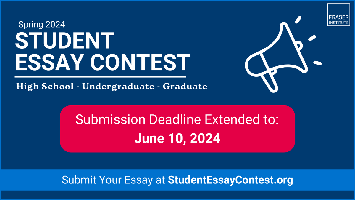 Deadline to our 2024 Student Essay Contest has been extended to June 10! Open to all Canadian high school, undergraduate and graduate students. Submit your essay for the opportunity to have your work published and win a grand cash prize! Visit StudentEssayContest.org