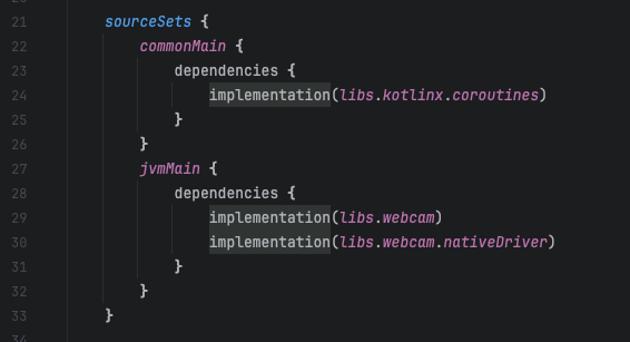 suhtai_'s tweet image. I'm trying to decide which one is clearer when defining dependencies using #Gradle and #Kotlin #Multiplatform.

They both do the same. I like the lack of indentation in the first option, but I'm unsure if the scoping makes it easier to follow. What do you folks think? (poll 👇)