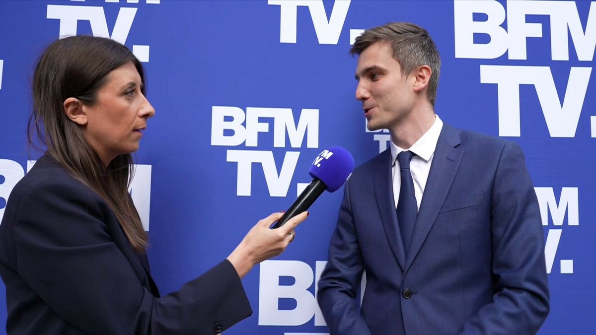 BFMTV's tweet image. 🔴 EN DIRECT
Européennes: la tête de liste PC Léon Deffontaines veut "démasquer l'imposture qu'est le Rassemblement national et Jordan Bardella" #debatBFM
l.bfmtv.com/Y0fG