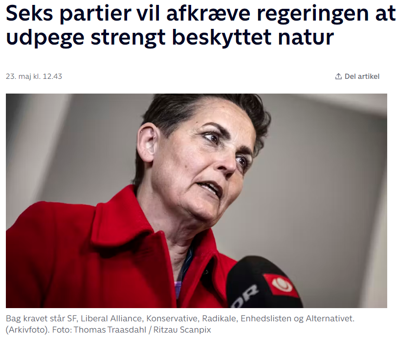 I DGUB er vi vildt glade for at seks partier nu aktivt bakker op om Danmarks forpligtelser i EU med hensyn til natur og miljø med en alliance, som afkræver regeringen at udpege 10 % dansk landareal til strengt beskyttet natur #dkpol