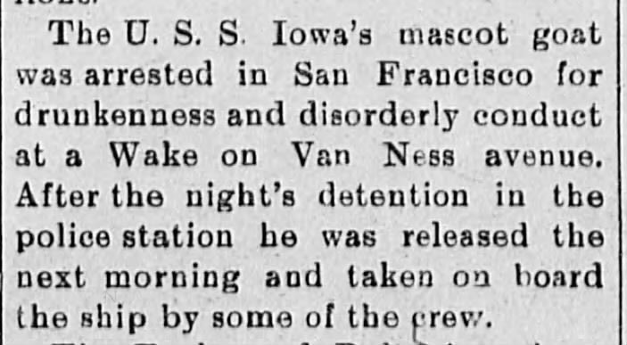 Meanwhile, in the world of goats… (Honolulu Independent 1899, via @_newspapers)