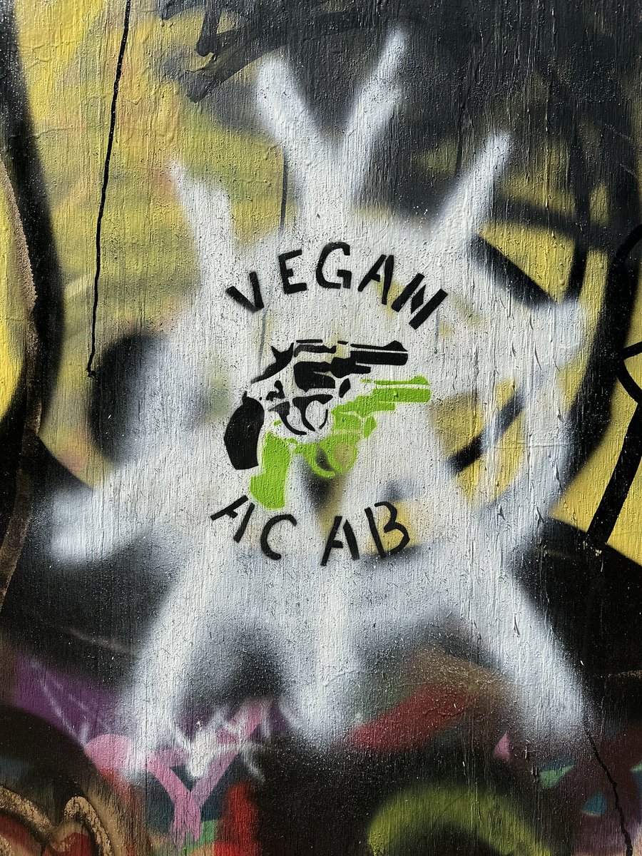 VEGAN - ACAB 🔥 #FTP #ACAB #Abolish #NoMasters #Anarchism 🏴 (seen in sc Sweden)