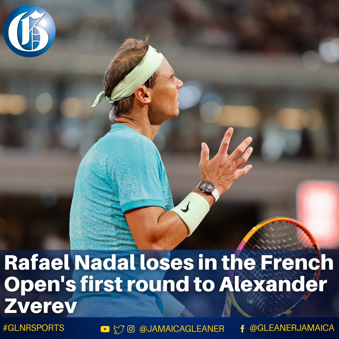 Rafael Nadal lost in the first round of the French Open tennis championship to Alexander Zverev on Monday in what might turn out to be the 14-time Roland Garros champion's last match at his favorite tournament.

Read more: jamaica-gleaner.com/article/news/2… #GLNRSports