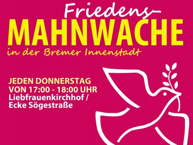 ⏳ Mahnwache via @AufstehenBremen / Bremer Friedensforum⏳ #FreeAssangeMahnwache (im Rahmen der Friedens-Mahnwache) in #Bremen Wann? Donnerstags Nächste: 30.05.24 17 - 18 Uhr Wo? Liebfrauenkirchhof/EckeSögestr. freeassange.eu/#veranstaltung… #FreeAssange