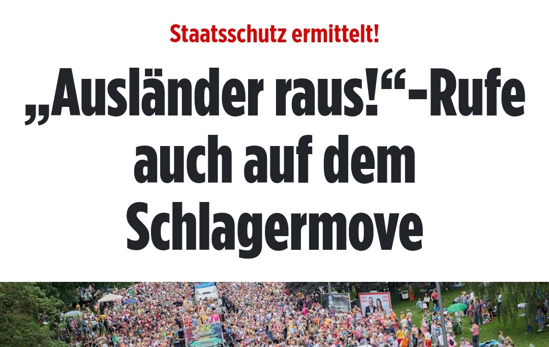 Nur #Sylt? Nein! 
Staatsschutz, selbst die Schlagerfuzzis singen Deutschland den Deutschen auf dem Schlagermove in Hamburg
🥳🥳🥳