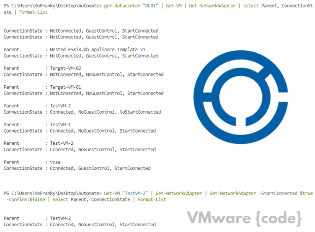 iVarunVerma's tweet image. Today&apos;s @PowerCLI Tip. From @VMwarecode Manager Franky Barragan Get the code ⬇️ #powercli #vmware #vmwarecode #vexpert #vcommunity dy.si/jGfDbV