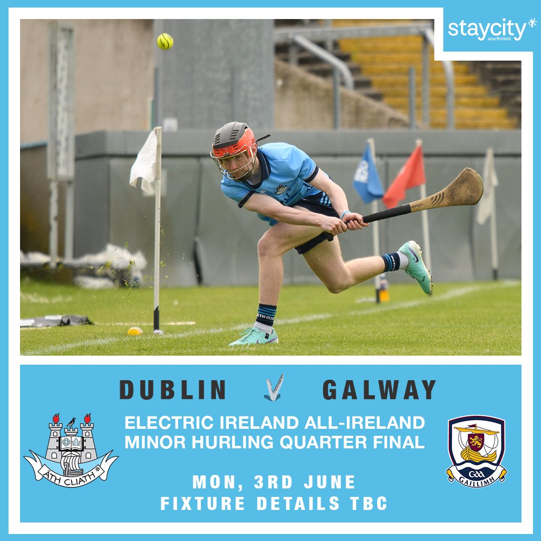 CONFIRMED: Our Minor Hurlers have been drawn to face Galway in the Electric Ireland All-Ireland Quarter Final. Fixture details TBC. #UpTheDubs