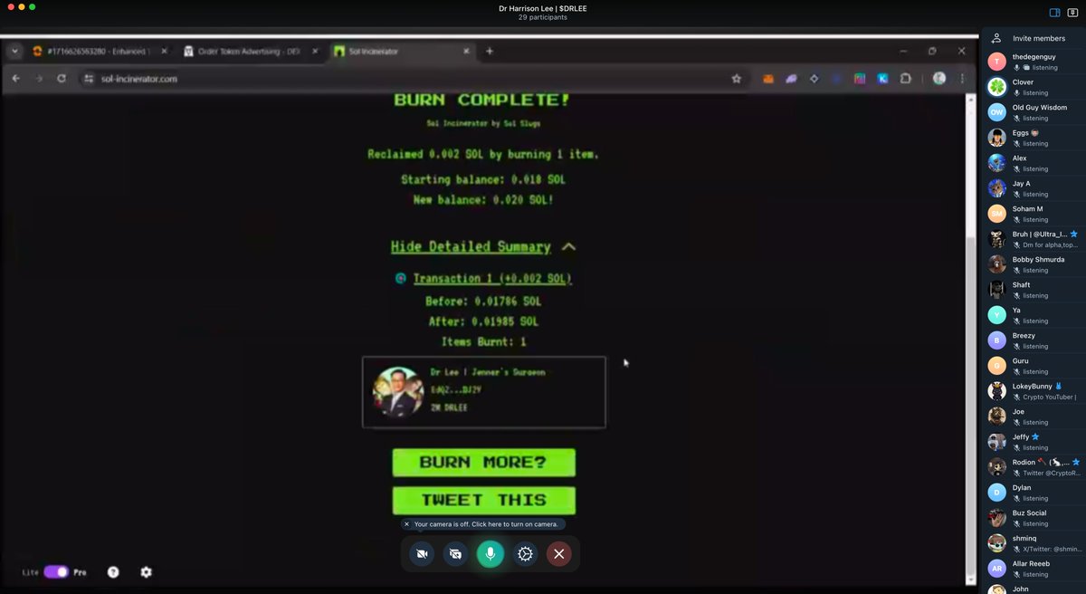 DrLeeOnSOL's tweet photo. The DEV keeps burning live on TG! Another 2mil $DRLEE BURNT 🔥 16 mil tokens total gone

https://t.co/qf7LXk1pEd https://t.co/t01a4yjt9R