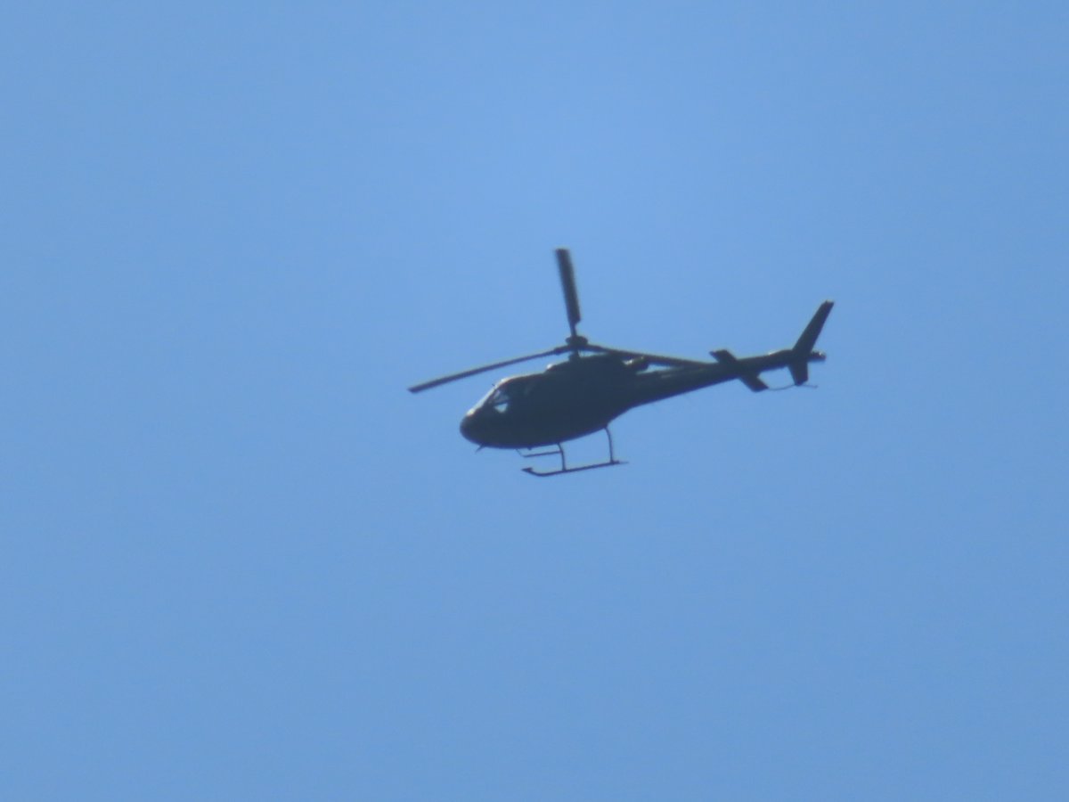 A helicopter flying over Portsmouth on the 27/5/2024.