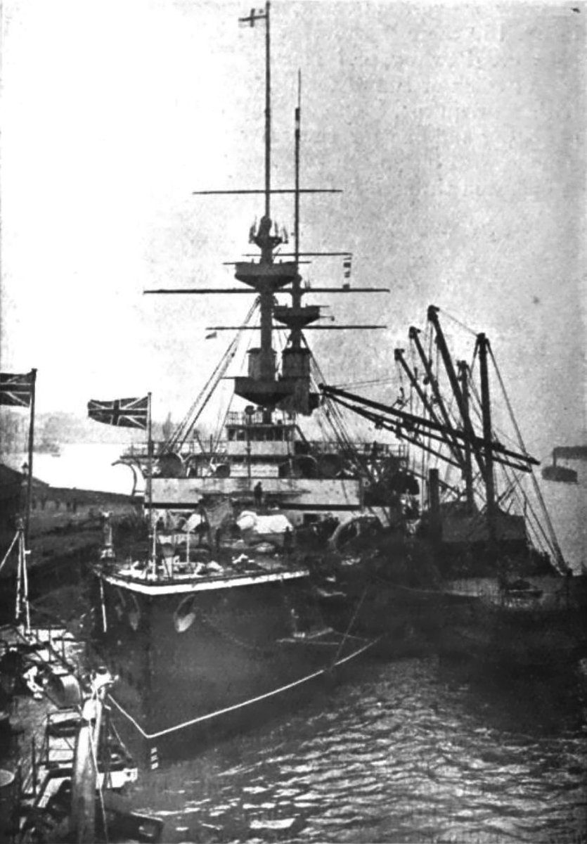 #onthisday 27 May 1915 - HMS Majestic (1895) while stationed off W Beach at Cape Helles, Majestic became the third battleship to be torpedoed off the Gallipoli peninsula in two weeks. Around 0645 hours, Commander Otto Hersing of the German submarine U-21 fired a single torpedo
