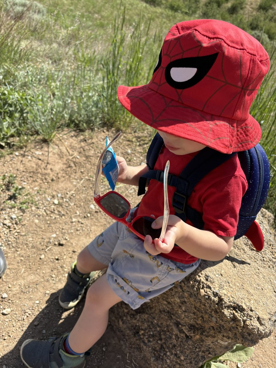 We stopped for snacks and a drink of water on today’s trail run! He’s an ultra runner for sure!!! 

#1grandson #ultrarunner #IRun4Aiden