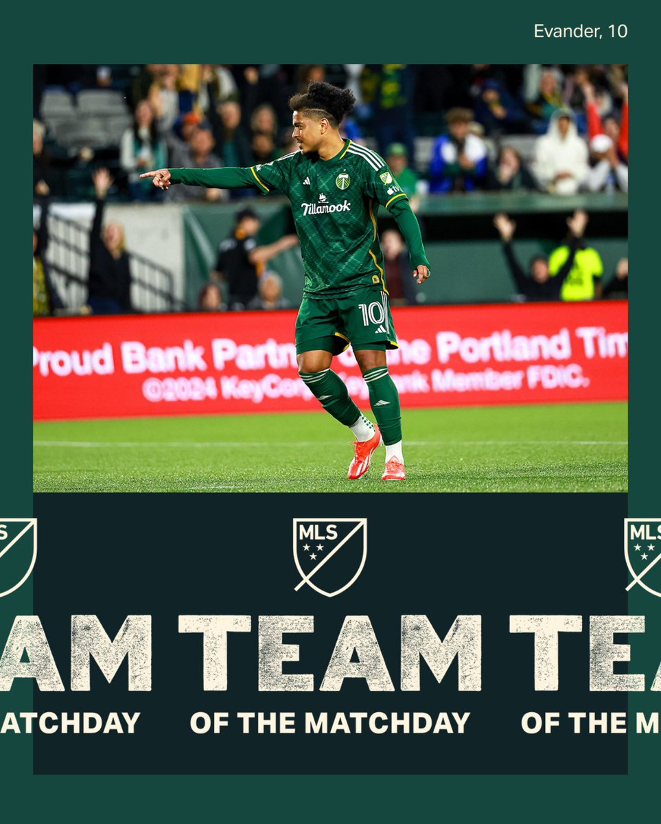 Two goal contributions and ➕ 3️⃣ ✅ @OficialEvander makes @MLS Team of the Matchday 👏