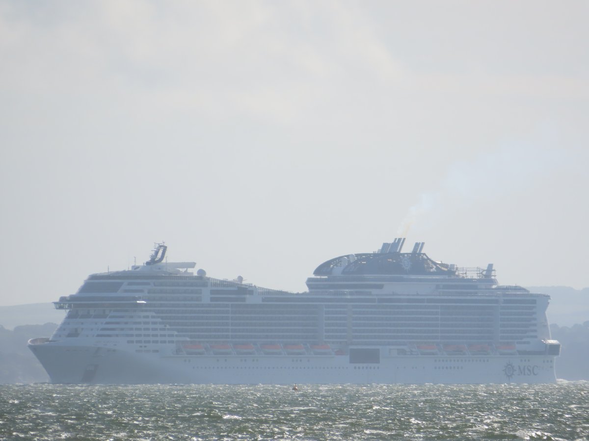 MSC VIRTUOSA in the Solent after departing from Southampton on the 27/5/2024. @MSC_Cruises_UK