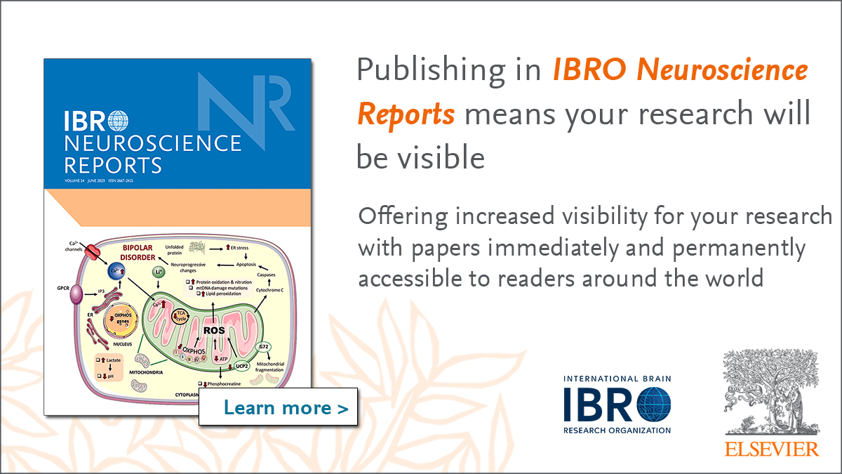 IBRO Neuroscience Reports is the #openaccess sister journal to @IBROorg’s flagship journal Neuroscience. Give your paper the visibility it deserves. Submit to IBRO Neuroscience Reports today > spkl.io/6010448fp @IBROjournals #OA