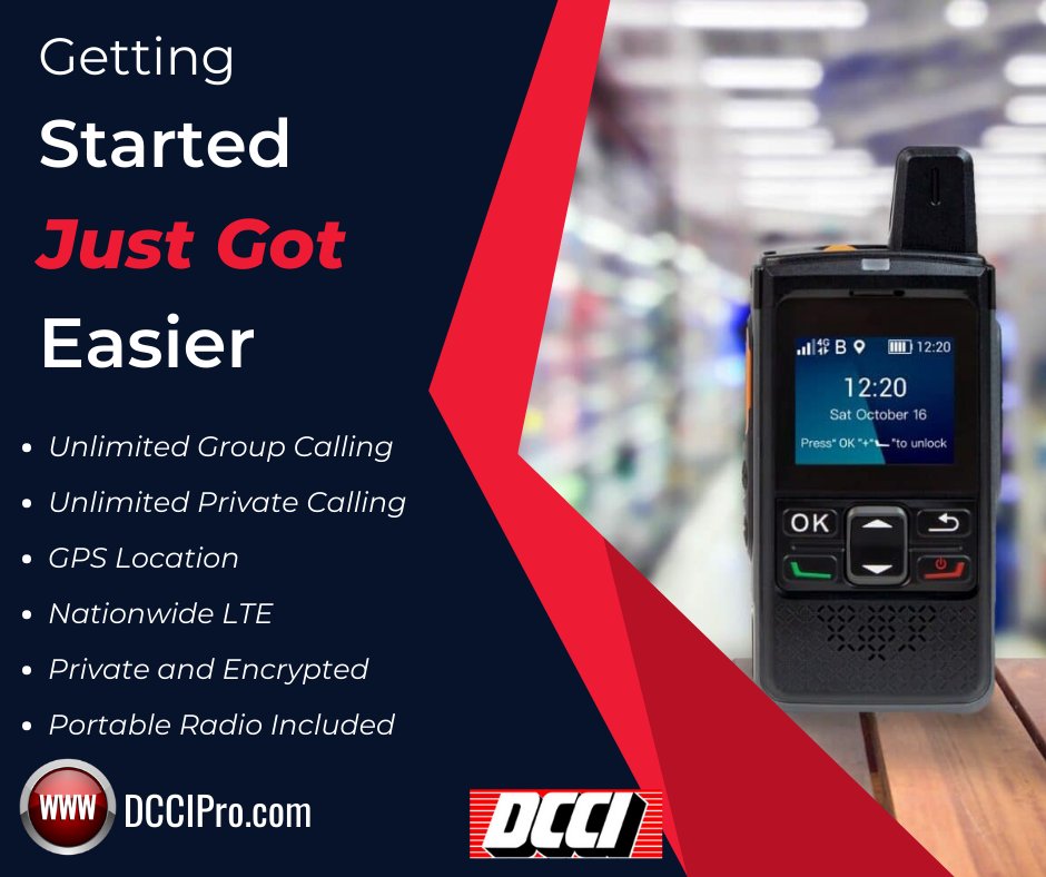 We offer a wide array of TWO-WAY and PUSH-TO-TALK OVER CELLULAR (PoC) RADIOS to fit all your needs. BUNDLES START at $34.95 per month. Give us a call at 334-780-1112 for more details or contact us online at zurl.co/7tYa. Experience the DCCI Difference!