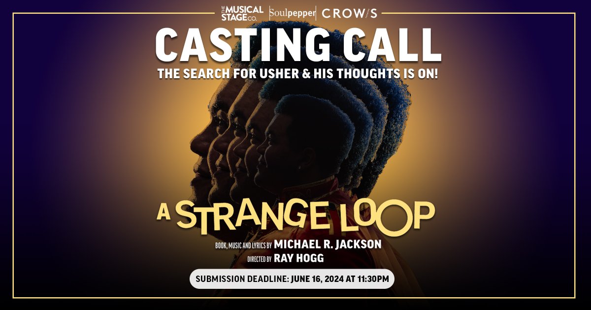 Usher! Usher! Usher! Usher! The search for Usher and his six Thoughts is on! Deadline to submit for auditions is June 16, 2024 at 11:30PM. See the full casting notice and details on how to apply here: musicalstagecompany.com/casting-call-a…