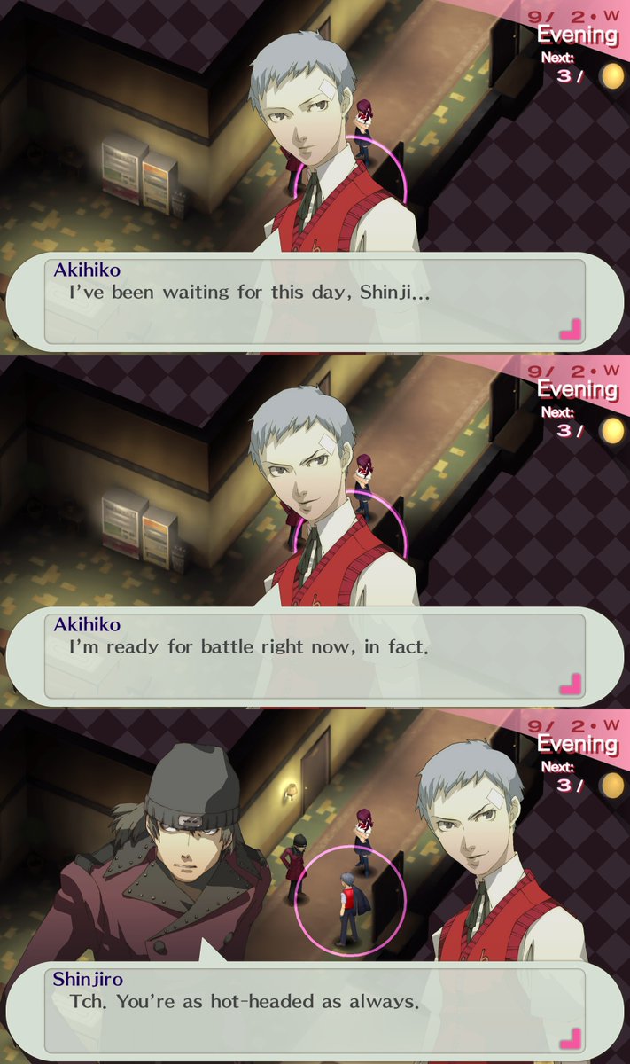 p3p dorm dialogue, shinjiro's return