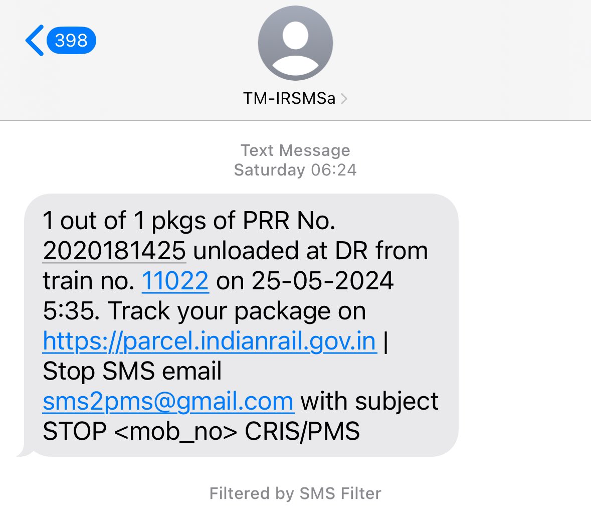 sanjaync2011's tweet photo. @RailMinIndia I have lost my luggage due to negligence of railway staff . I have sent package from Arsikere to Mumbai. It was unloaded in Mumbai. Next day when I enquired it was lost. This is my PRR 2020181425 , please do the needful https://t.co/gOhxvZKYBd