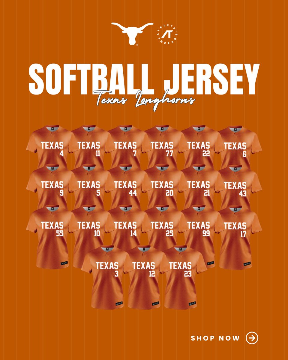 Texas Longhorns Softball Jerseys now live! Elevate your fan gear today and support student athletes with every purchase. Don’t miss out - grab yours now! 🔥 🥎 🛒 athletesthread.com/collections/un… @TexasLonghorns @TexasSoftball