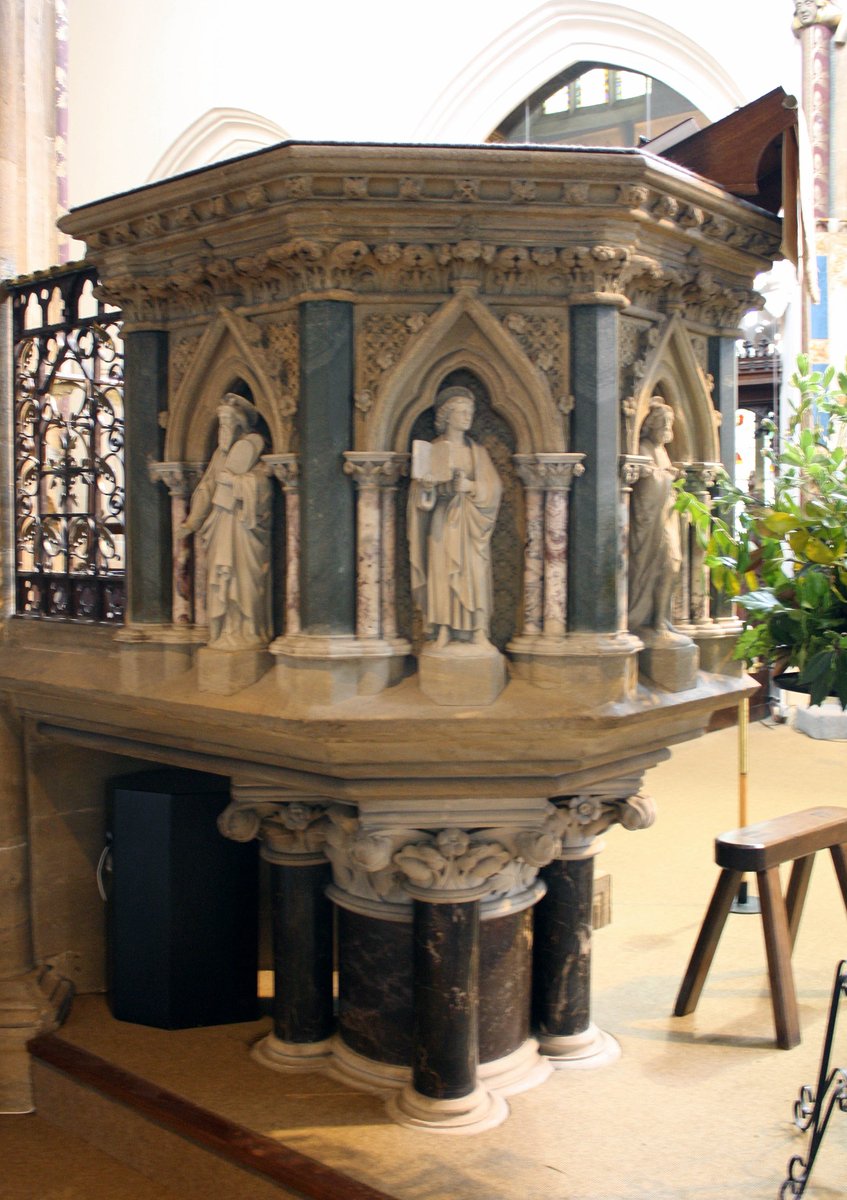 Church of St. Mary Magdalene, Taunton, Somerset. Pulpit. 1867 by Benjamin Ferry. Photos: 27.07.2019. #Taunton #Somerset #pulpit #BenjaminFerry @Portaspeciosa