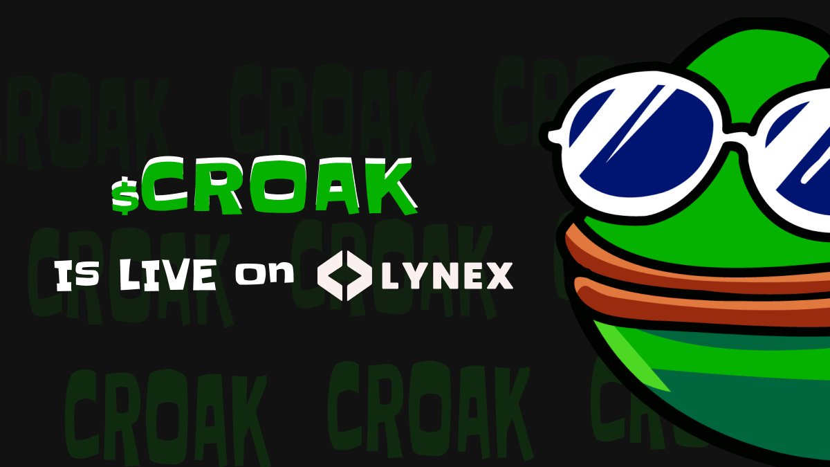 Don't say #memecoin ➡️Say $CROAK. 

Mission: Immutably CROAK the Linea Blockchain until 1,000,000 users CROAK and 1,000,000,000 transactions CROAK

Live on <a href="/LynexFi/">Lynex</a> . Croaking on <a href="/LineaBuild/">Linea.eth</a> 💚
0xaCb54d07cA167934F57F829BeE2cC665e1A5ebEF