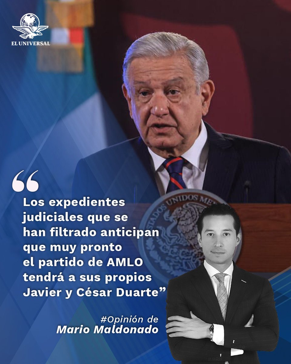 El_Universal_Mx's tweet photo. "Es cuestión de tiempo para que Morena empiece a formar su propia lista de exmandatarios procesados" ✍️, la #Opinión de @MarioMal https://t.co/zWWbet9ilh https://t.co/afCQTn4gwn
