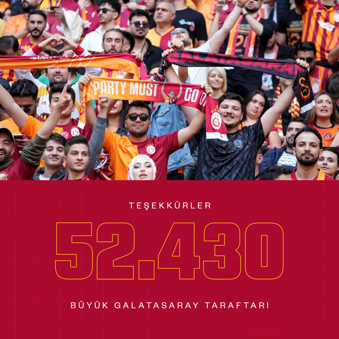 🏆 #ŞampiyonlarınGalaGecesi’nde 52.430 Aslan! 🦁 Teşekkürler Büyük Galatasaray Taraftarı! 💛❤️