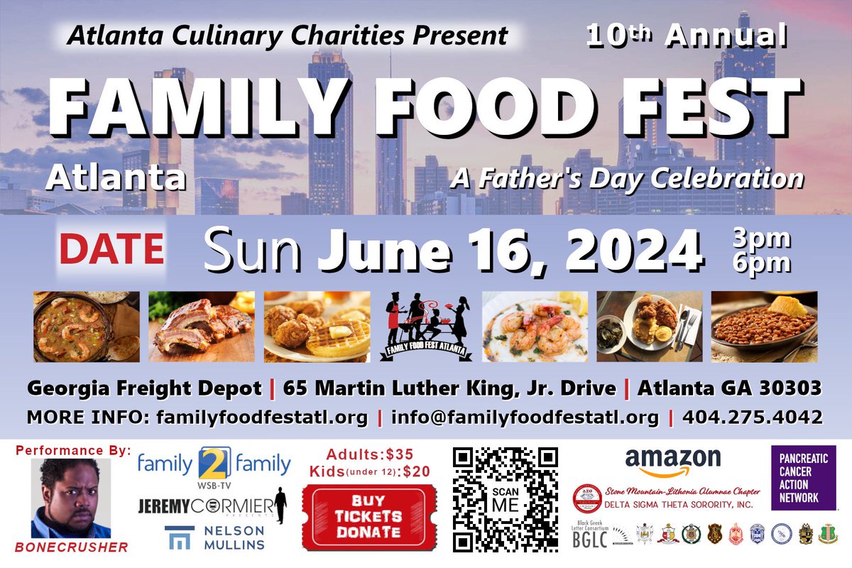 Family Food Fest Team talks about the upcoming Father’s Day event on Tuesday Talks, May 28, 2024, with the Atlanta Black Chambers. President and CEO, Melvin Coleman, will serve as an honorary chair for us this year and will discuss his involvement in the event.