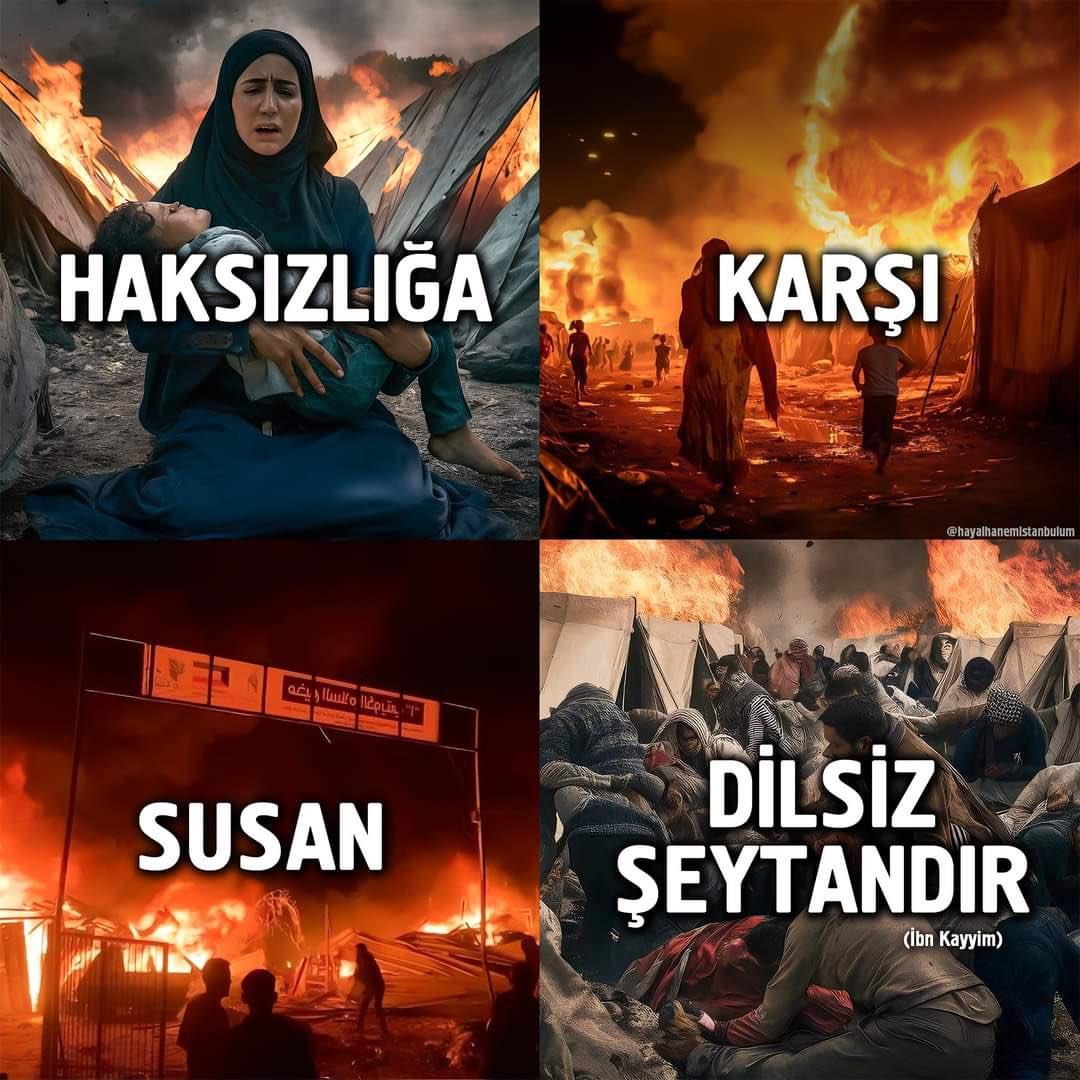 Susma! Yanan kardeşine damla olamıyorsan sesi feryadı ol! Susma! 🇵🇸🇹🇷 #RafahOnFire #soykırım