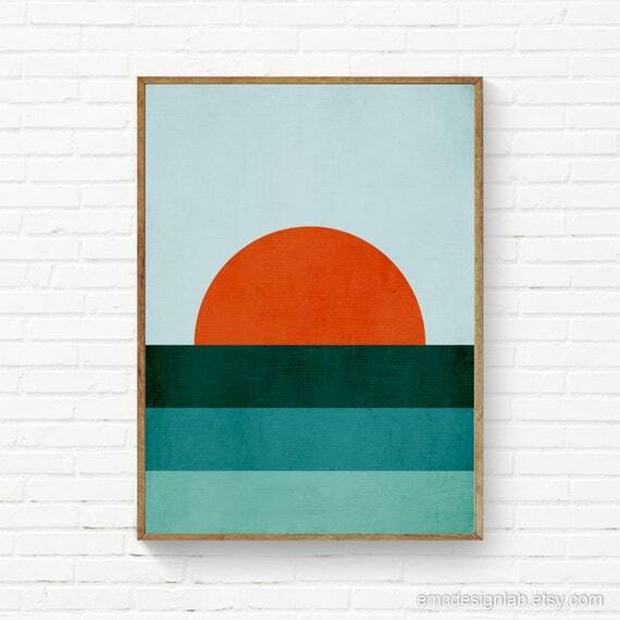 Minimalist Sunset Wall Art, Abstract Landscape Teal Orange, Mid-Century Modern Wall Art, Coastal Prints, Red Teal Green Wall Art by EmcDesignLab #ModernDesign #AbstractArt #MidCenturyModern #InteriorDesign #ColorfulArtworks #AbstractPrints #ModernDecor 
ift.tt/3dQA59h