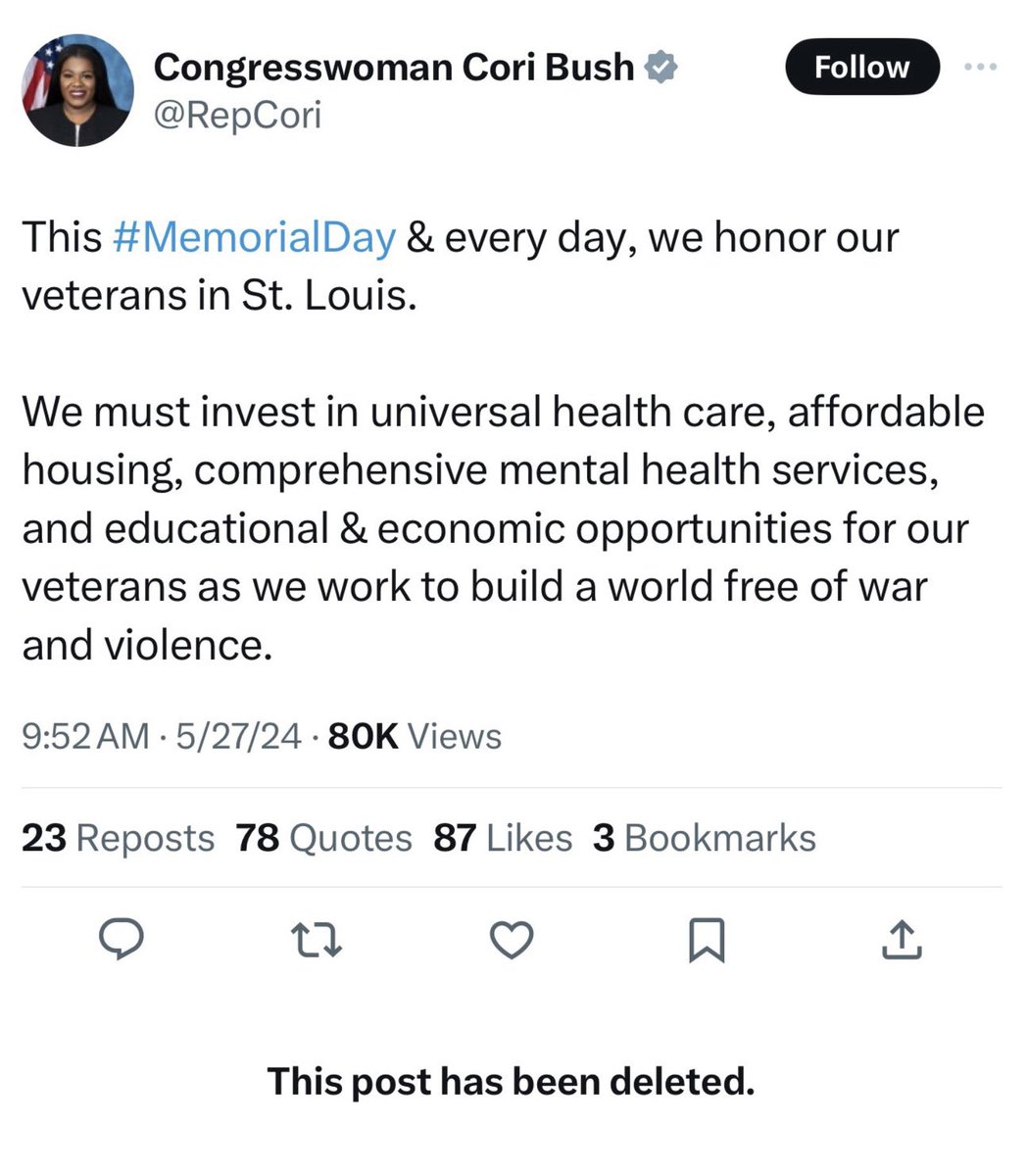 HAHAHA HOLY SHLIT. Rep. Ilhan Omar and Rep. Cori Bush just deleted their Memorial Day tweets after revealing they have no clue what it is.