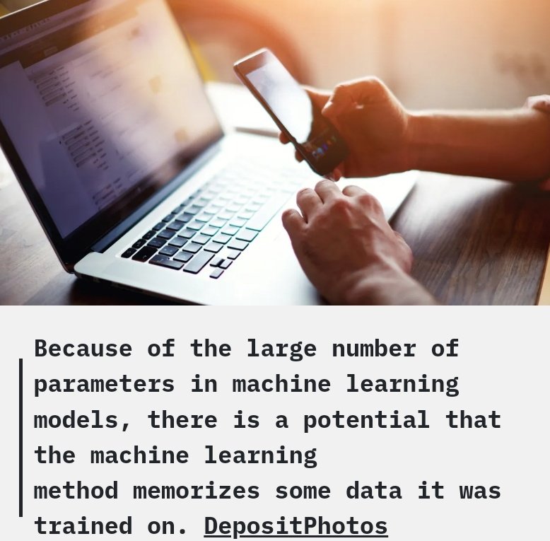 tek_nikel54's tweet photo. #Here’s #how #machinelearning can #violate y #privacy. If #data #used 2 #train an #AI, it #might–or #mightnot–#besafe from #pryingeyes🤖

#statistician #suspectedpatterns #simplifyingstructure  #learningpatterns #makepredictions #Tek_Nickel054🤖 
https://t.co/J3FCuFtCwR https://t.co/I3GqkLDkwt
