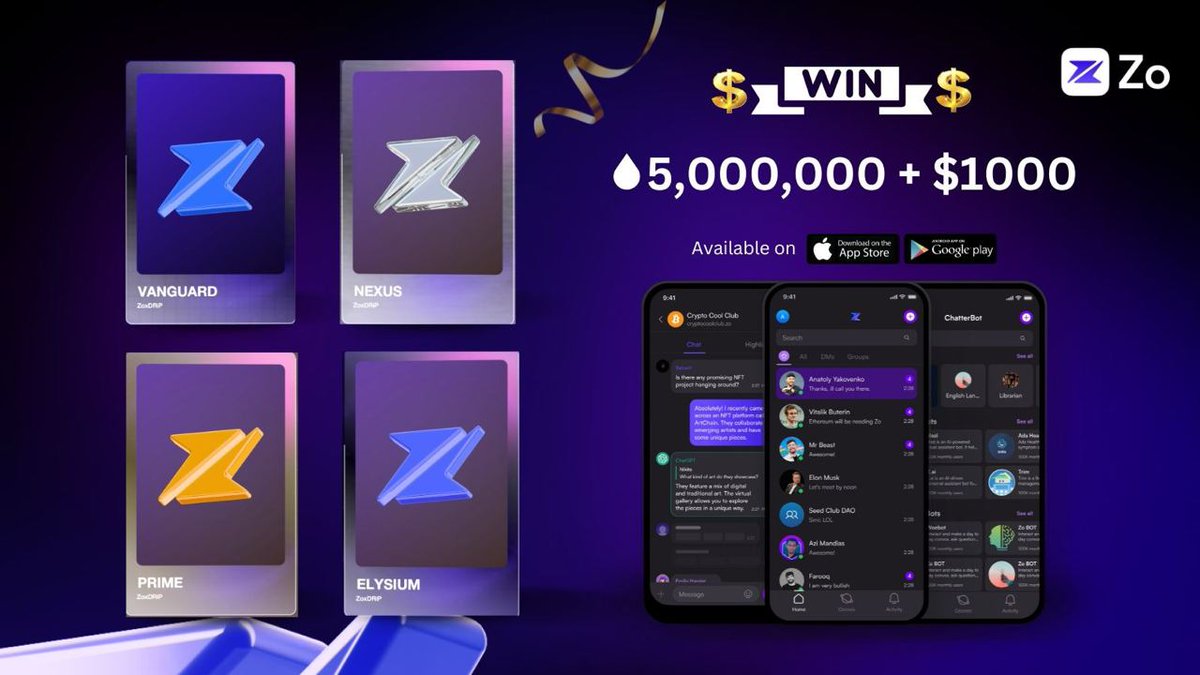 🚀 Thrilled to announce the launch of the Zo x DRiP Singularity Drop 💧   Claim the limited edition collectibles from Zo, a Super App with AI powered mini-apps, and win guaranteed 250 Droplets from a total Pool of 5,000,000 and up to $1,000 in prizes.   Claim Free Collectible 🔗