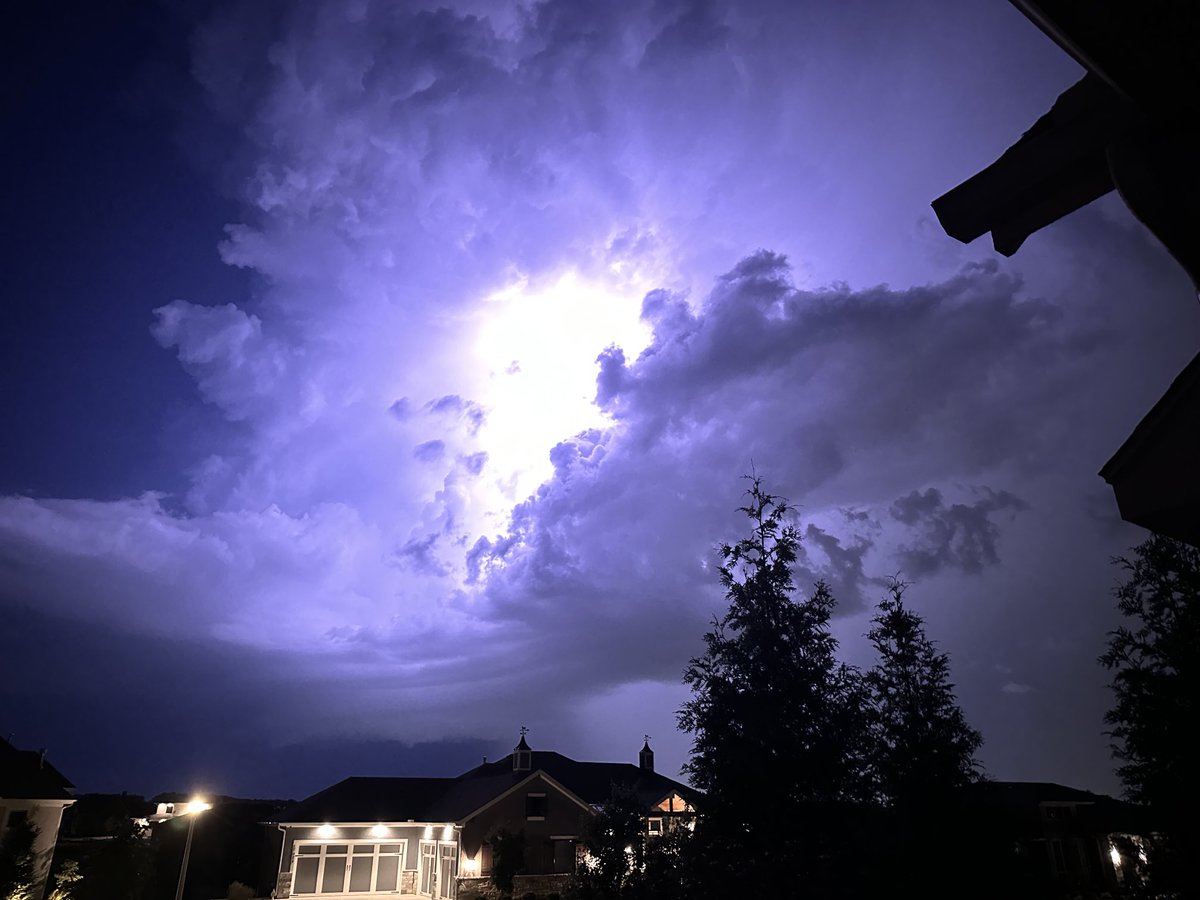 Storms late last night.  Long exposure caught some lightning.