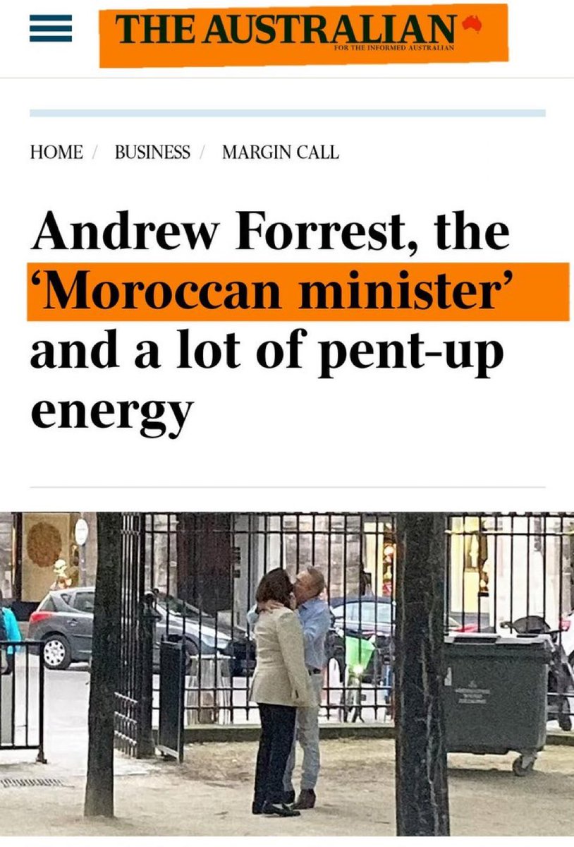 RLehbib's tweet image. 📸🇲🇦🇦🇺 | ESCÁNDALO : La prensa australiana publica imágenes de la ministra marroquí de Transición Energética #LeilaBenali con el empresario australiano #AndrewForrest en #París.