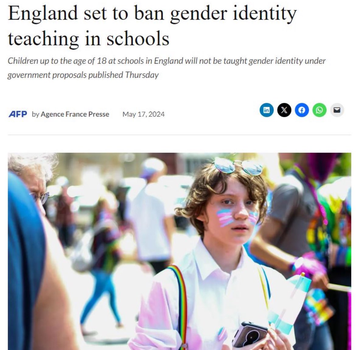 🇬🇧 Big news out of the UK! Children up to the age of 18 at schools in England will no longer be taught gender identity under new government proposals. The move follows a landmark review which last month urged “extreme caution” on prescribing masculinising or feminising hormone